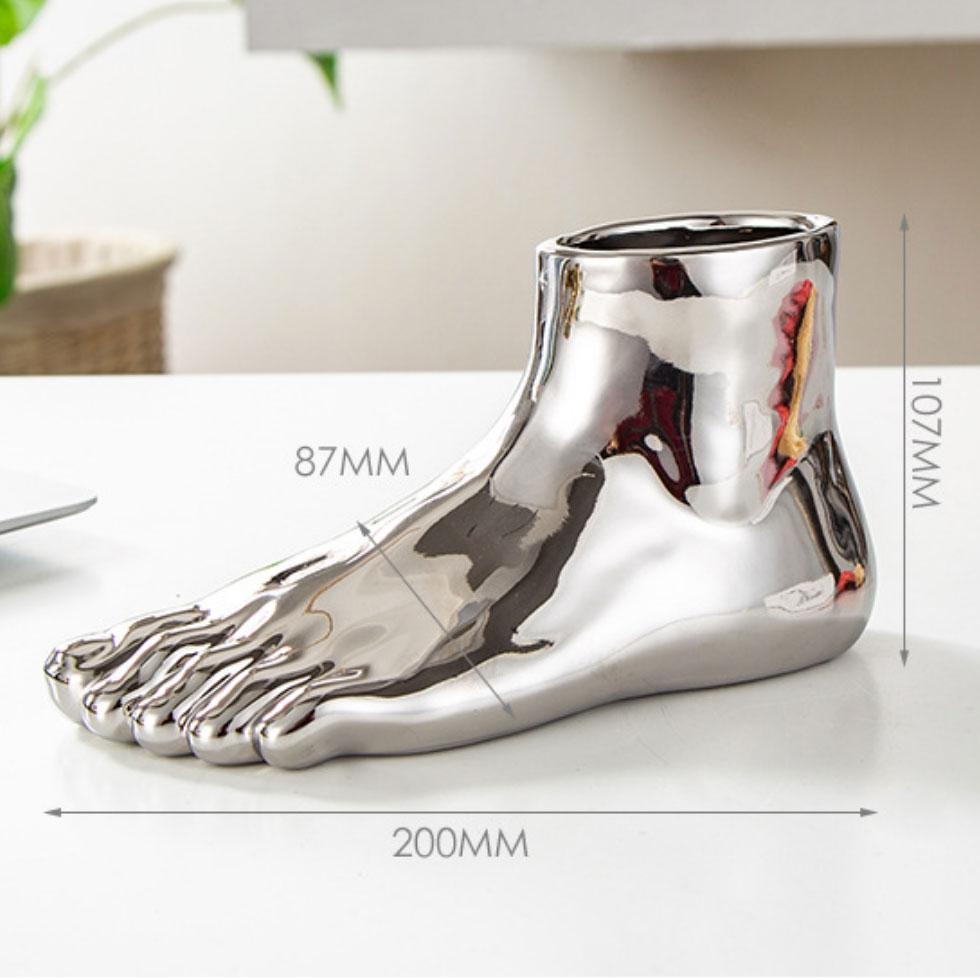 Gold & Silver Foot Vase - Nordic Side - 