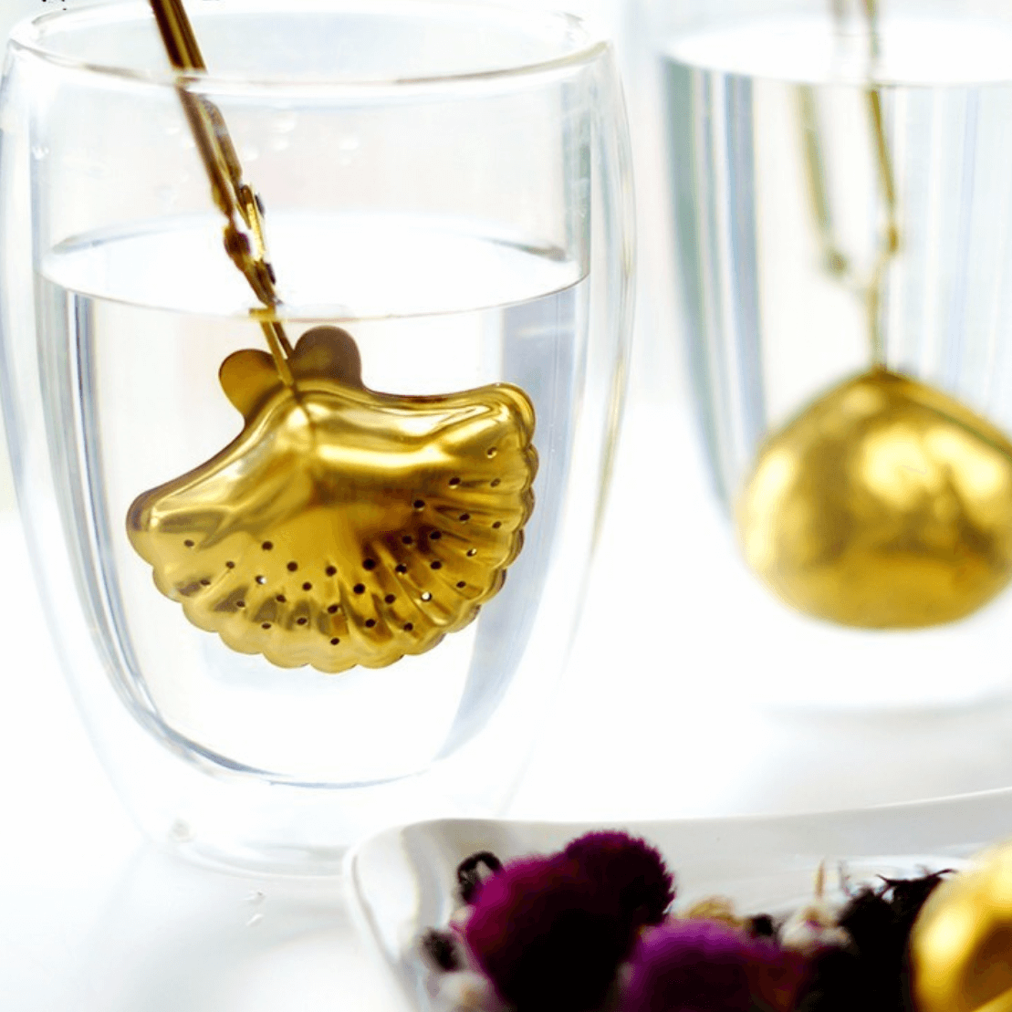 Gold Stainless Lovely Tea Infuser / Strainer - Nordic Side - 