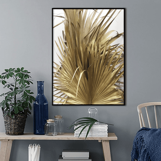 Golden Leaf Stretched Canvas - Nordic Side - 1 Piece, Acrylic Image, canvas art, Canvas Image, spo-enabled