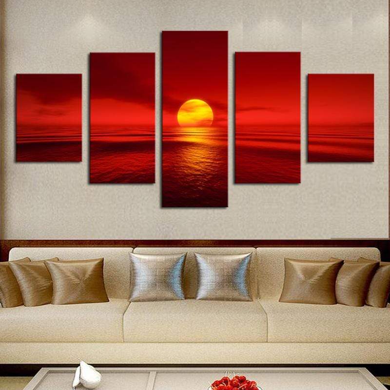 Devils Sunset Stretched Canvas - Nordic Side - 5 Piece, Acrylic Image, canvas art, Canvas Image, spo-enabled