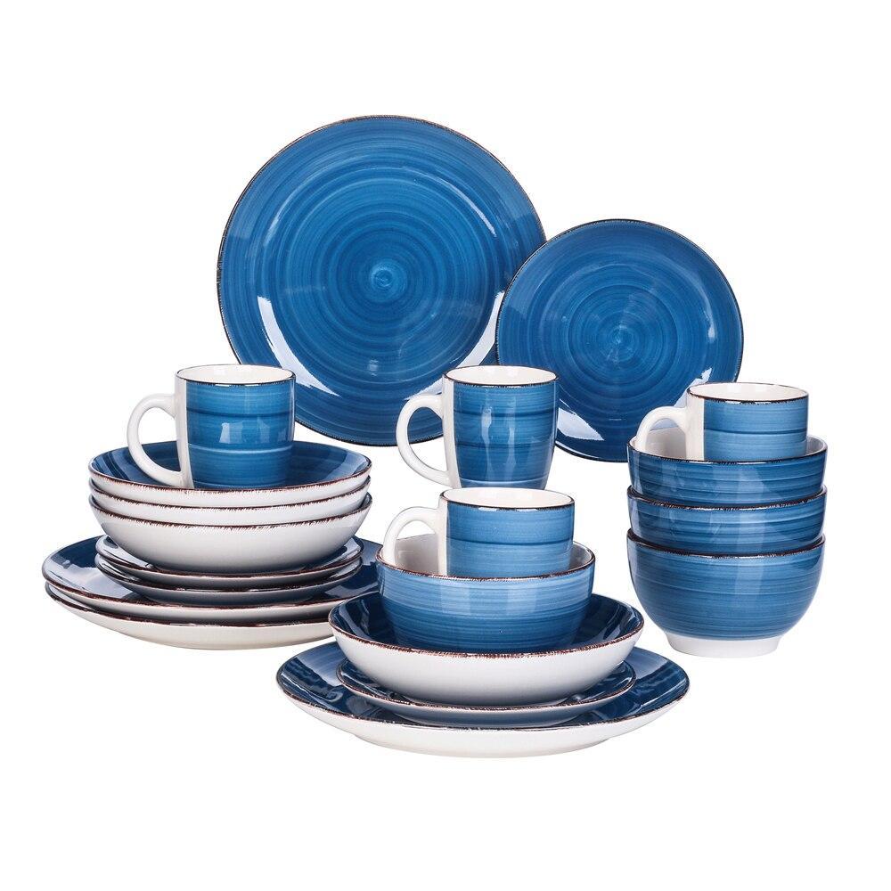 Bella 20-Pieces Porcelain Dinnerware Set - Nordic Side - 20, Bella, Dinner, Dinnerware, for, Person, Pieces, PlateBowlMug, PlateDessert, PlateSoup, Porcelain, Service, Set, Vancasso, with