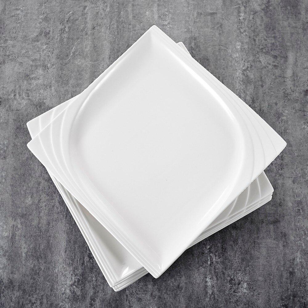 Monica 6-Piece Series Ivory White Porcelain Ceramic Dinner Plates (10.5" ) - Nordic Side - 105, Ceramic, China, Cream, Dinner, Ivory, MALACASA, Monica, Piece, Plates, Porcelain, Series, White