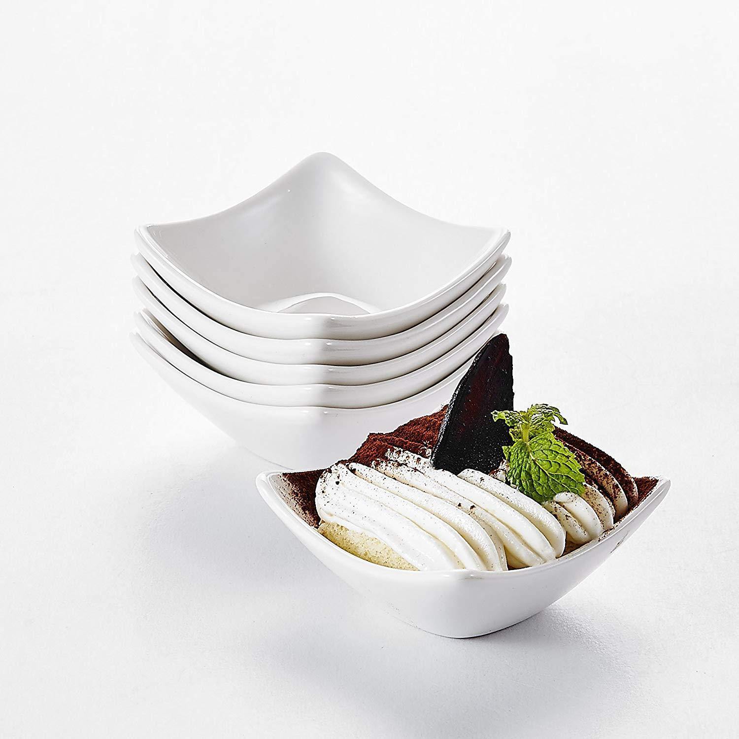 12-Piece White China Porcelain Ceramic Bowl (60 ml/ 3") - Nordic Side - 12, Bowl, Ceramic, Condiment, Cream, Dessert, Dipping, Dish, Dishes, for, Fruit, MALACASA, Ngredients, Piece, Porcelain