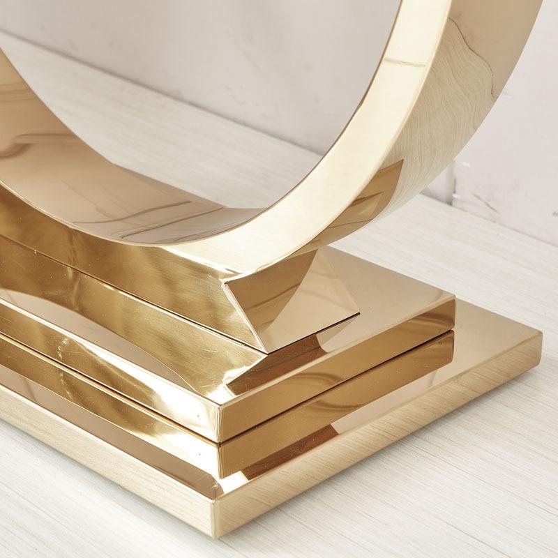 Machu Modern Marble Table - Gold Base