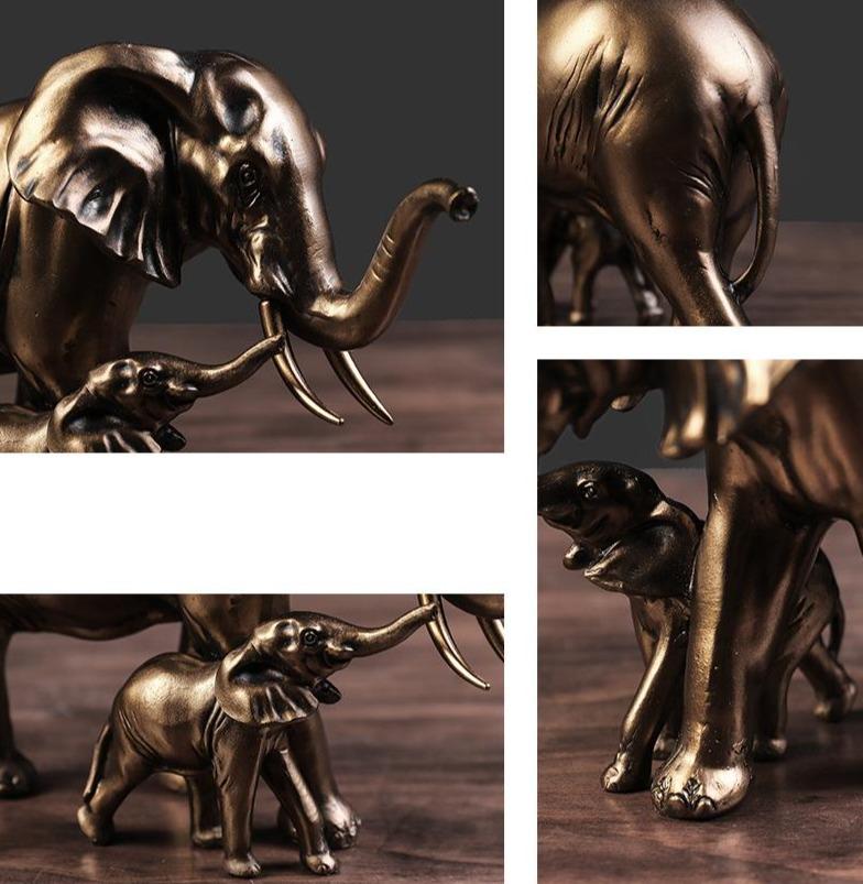 Mother Elegant Elephant Statue for Home Decor