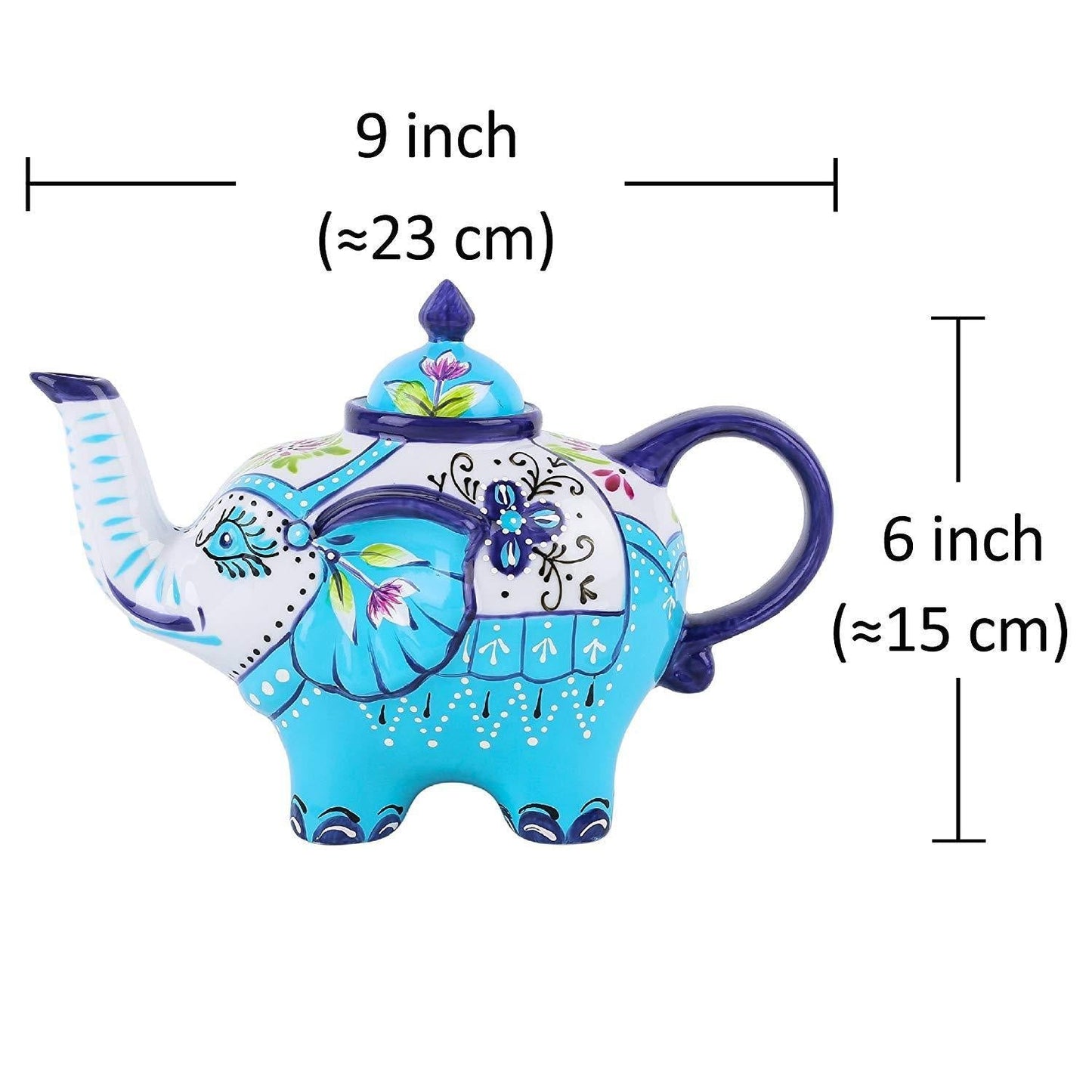 800 ml Porcelain Hand Painted Multicolor Elephant Shape Teapot Crafts with Gift Box - Nordic Side - 800, Artvigor, Box, Coffeepots, Crafts, Elephant, Family, Gift, Hand, ml, Multicolor, Offic