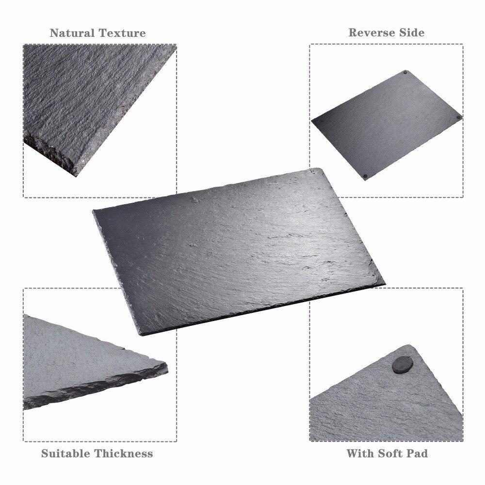 Nature.Slate1 Piece Natural Slate Stone Tablemats Square and Rectangular Placemat Sets Serving Platter 40 X 30 CM (Nature.Slate Square) - Nordic Side - 30, 40, and, CM, MALACASA, Natural, Nat