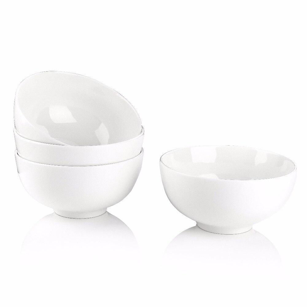 Ivory White 4 pieces Porcelain China Ceramic Bowls (6"/ 750 ml) - Nordic Side - 12512565, 750, Bowls, Ceramic, Cereal, cm, Ivory, MALACASA, ML, Pieces, Porcelain, Regular, Rice, Salad, Series