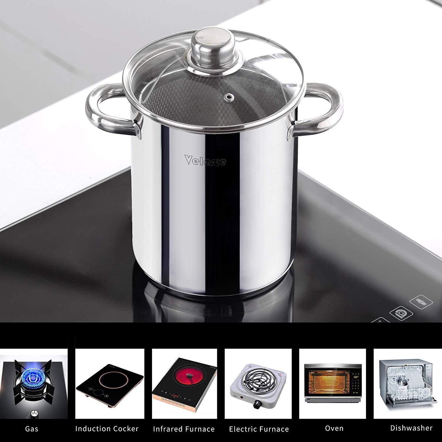 Asparagus Pot Stainless Steel 4L Vegetable Asparagus Steamer Pot with Basket and Lid Pasta Pot Stovetop Steamer Cooker - Nordic Side - and, Asparagus, Basket, Cooker, Lid, Pasta, Pot, Stainle