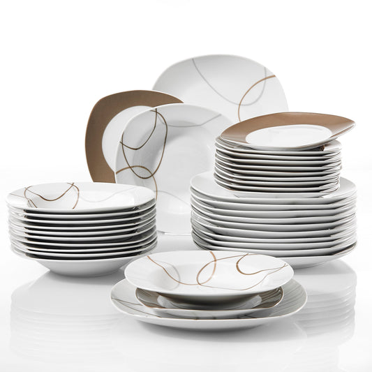 Nikita 36-Piece Porcelain Dinner Plates Set | Dinnerware | NordicAbode.com