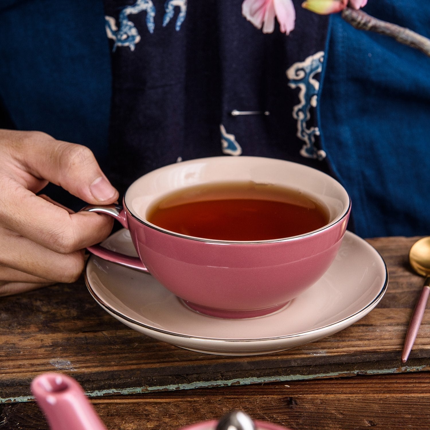 Ceramic Porcelain Travel Tea Set for One with One Teapot and Cup with Saucer Stackable Single Serve 3-Piece Teaware Set - Nordic Side - and, ARTVIGOR, Ceramic, Cup, for, One, Piece, Porcelain