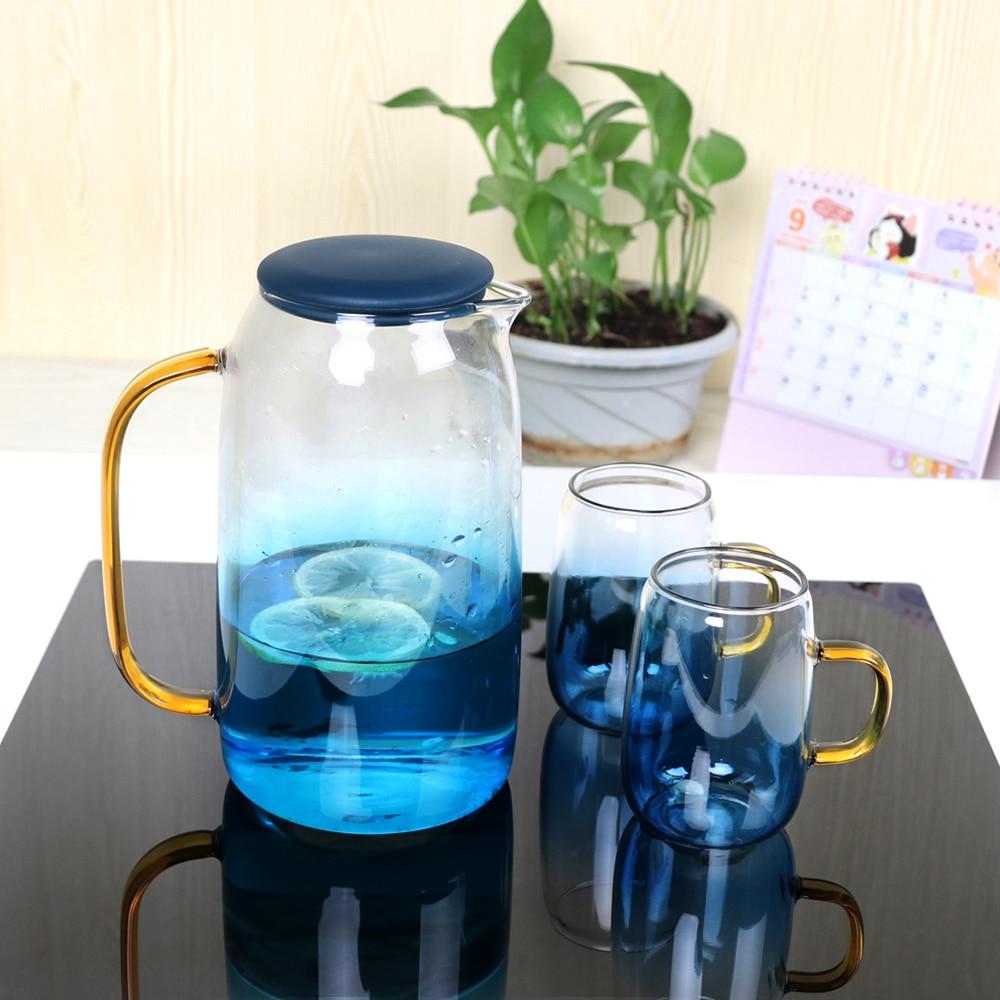 Blue Ombre Glass Pitcher Set