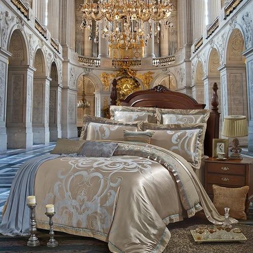 Vetora Luxury Silk Jacquard Cotton Duvet Cover Set - Nordic Side - bedding, cotton, jacquard, luxury, sets, silk, Vetora