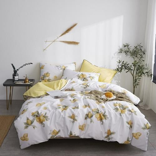 Arjoma Leaf Floral Birds Egyptian Cotton Bedding set - Nordic Side - Arjoma, Bedding, Birds, Cotton, Egyptian, Floral, Leaf, set