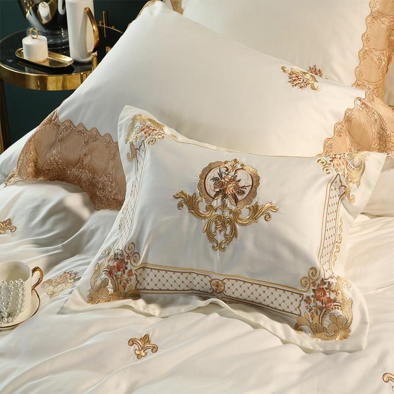 Karlena Oriental Egyptian cotton Embroidery Luxury Royal Duvet Cover Set - Nordic Side - Bedding, cotton, Egypian, Embroidery, Karlena, Luxury, Oriental, Royal, Set