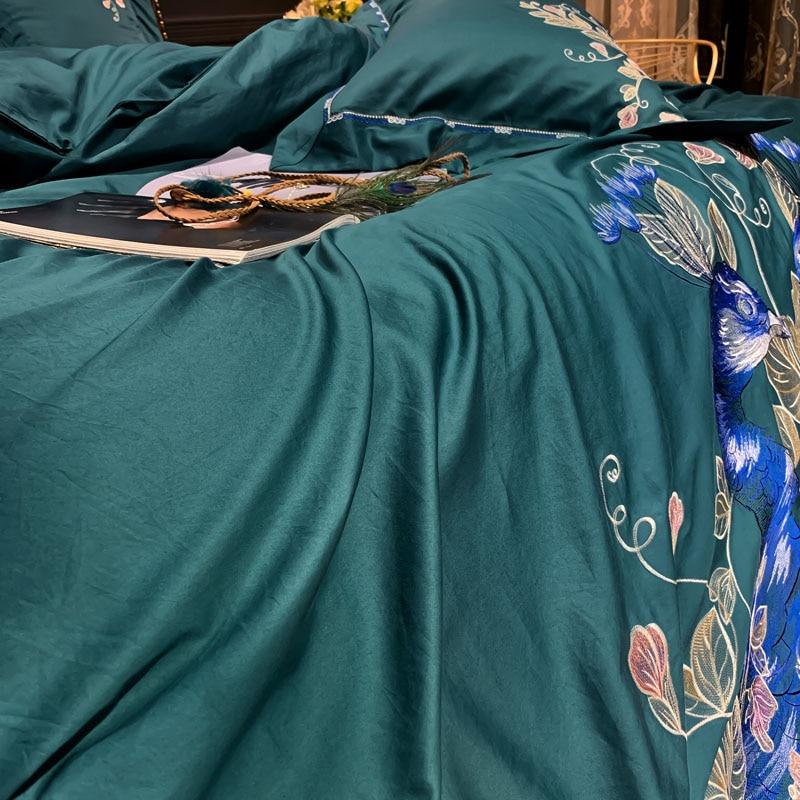 Green Luxury Peacock Duvet Set