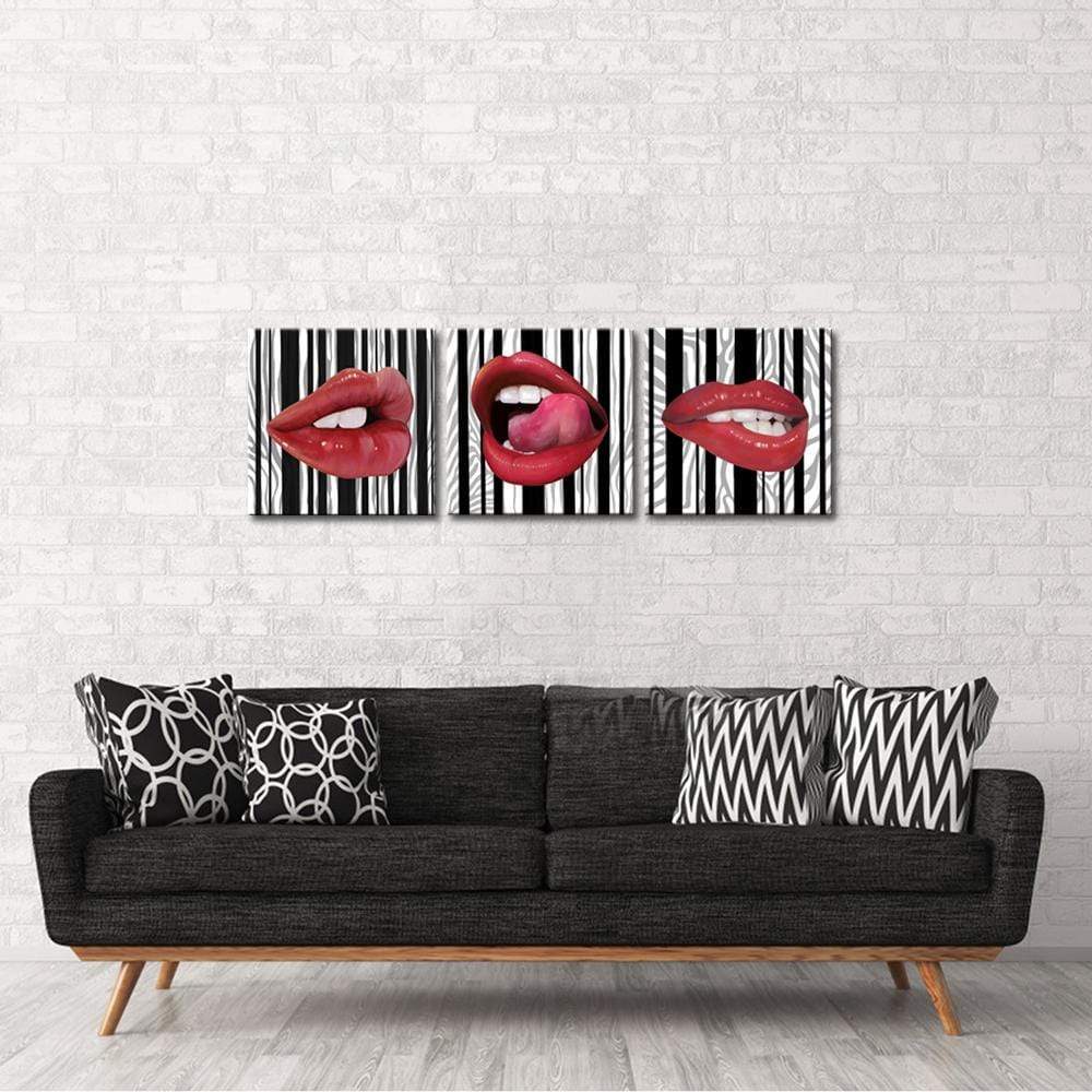 Kissing Love Stretched Canvas - Nordic Side - 3 piece, Acrylic Image, canvas art, canvas image, spo-enabled