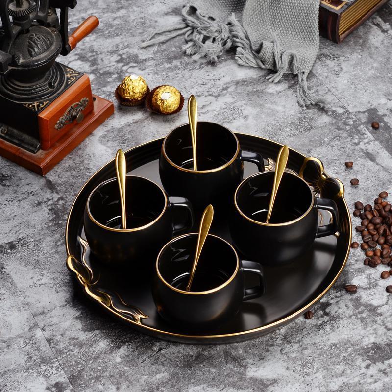 Flore Nero(black flower) - Nordic Side - mug, mugs, tea set