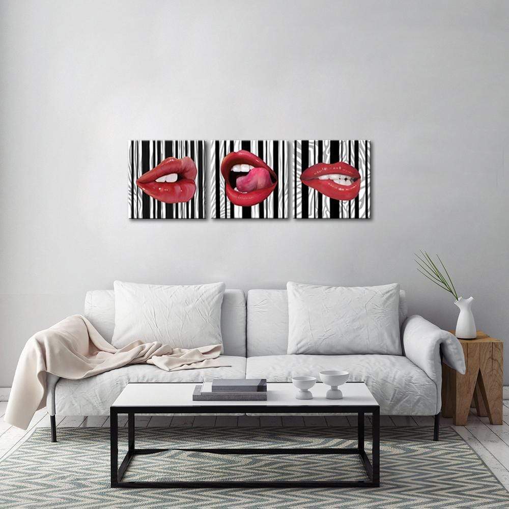 Kissing Love Stretched Canvas - Nordic Side - 3 piece, Acrylic Image, canvas art, canvas image, spo-enabled