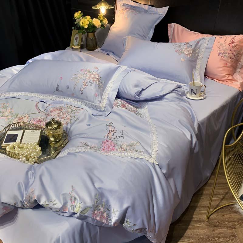 Light Mauve Floral Duvet Set