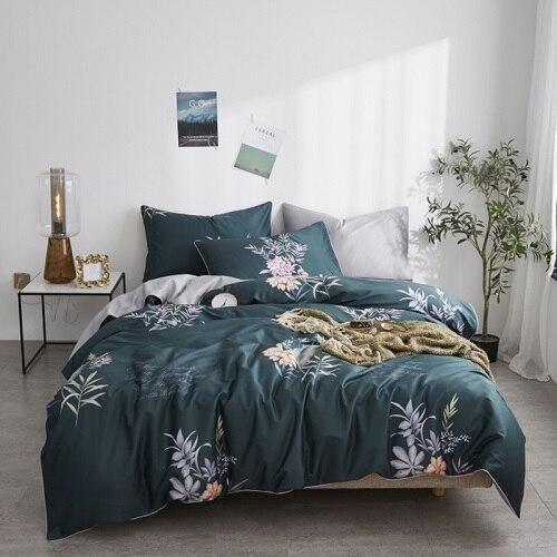 Arjoma Leaf Floral Birds Egyptian Cotton Bedding set - Nordic Side - Arjoma, Bedding, Birds, Cotton, Egyptian, Floral, Leaf, set