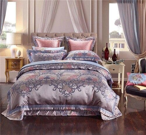 Bellina Silver Satin Jacquard Luxury Bedding set - Nordic Side - Bedding, Bellina, Jacquard, Luxury, Satin, set, Silk, Silver