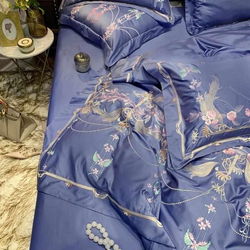 Dark Dlate Blue Egyptian Cotton Duvet Set