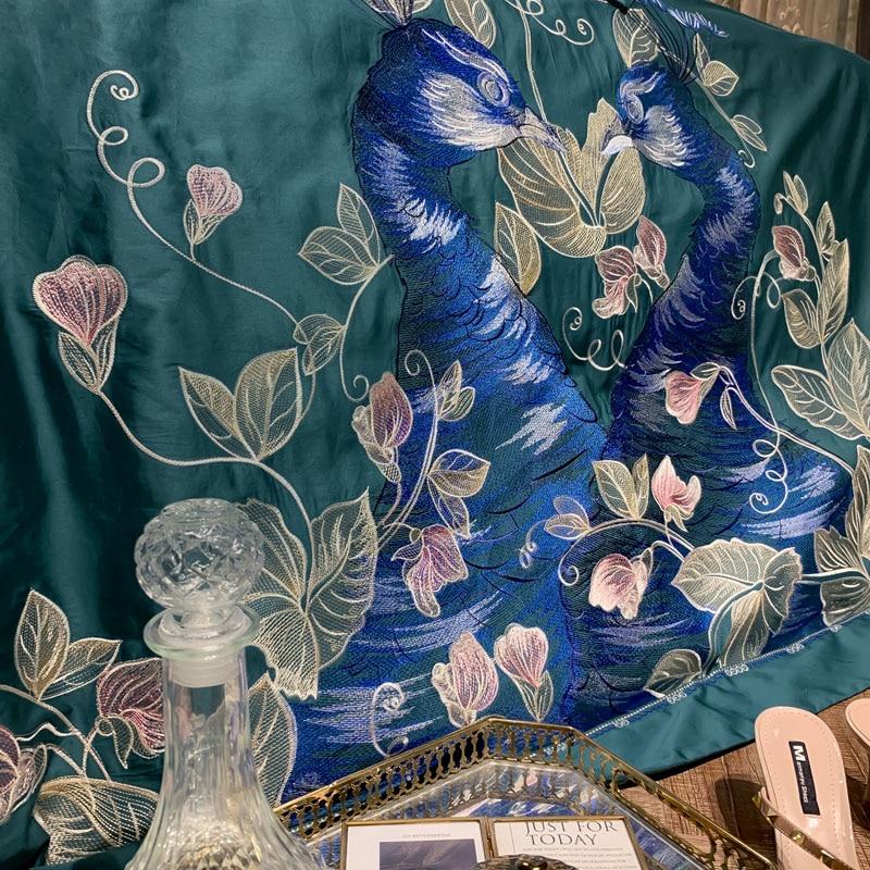 Green Luxury Peacock Duvet Set