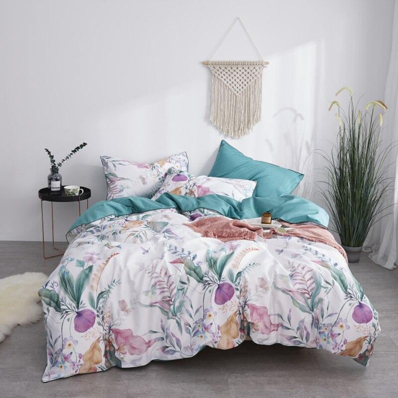 Arjoma Leaf Floral Birds Egyptian Cotton Bedding set - Nordic Side - Arjoma, Bedding, Birds, Cotton, Egyptian, Floral, Leaf, set