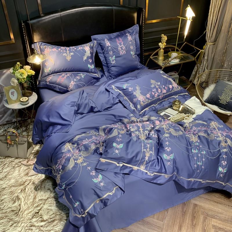 Dark Dlate Blue Egyptian Cotton Duvet Set