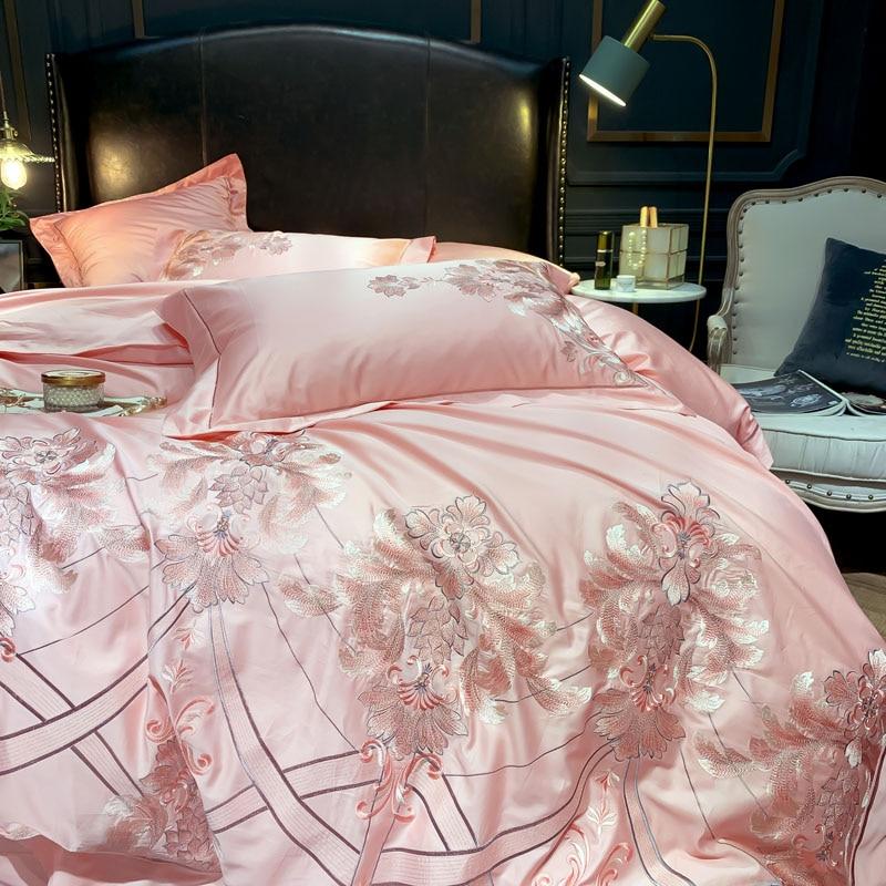 Royal Light Pink Embroidery Duvet Set