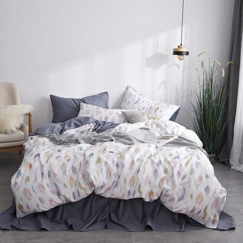 Arjoma Leaf Floral Birds Egyptian Cotton Bedding set - Nordic Side - Arjoma, Bedding, Birds, Cotton, Egyptian, Floral, Leaf, set