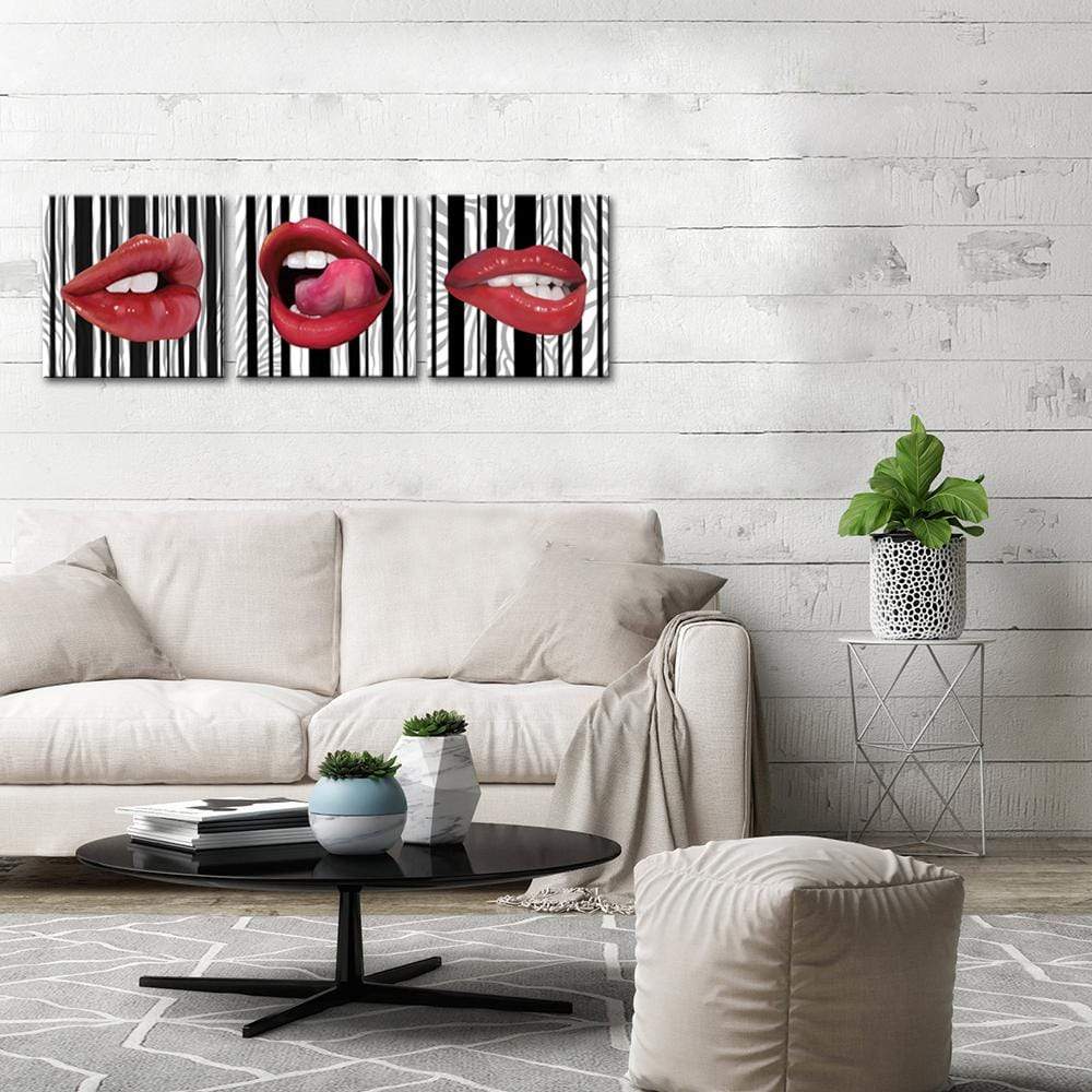 Kissing Love Stretched Canvas - Nordic Side - 3 piece, Acrylic Image, canvas art, canvas image, spo-enabled