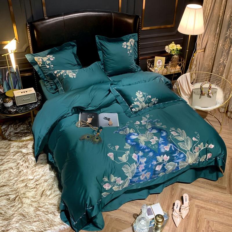 Green Luxury Peacock Duvet Set