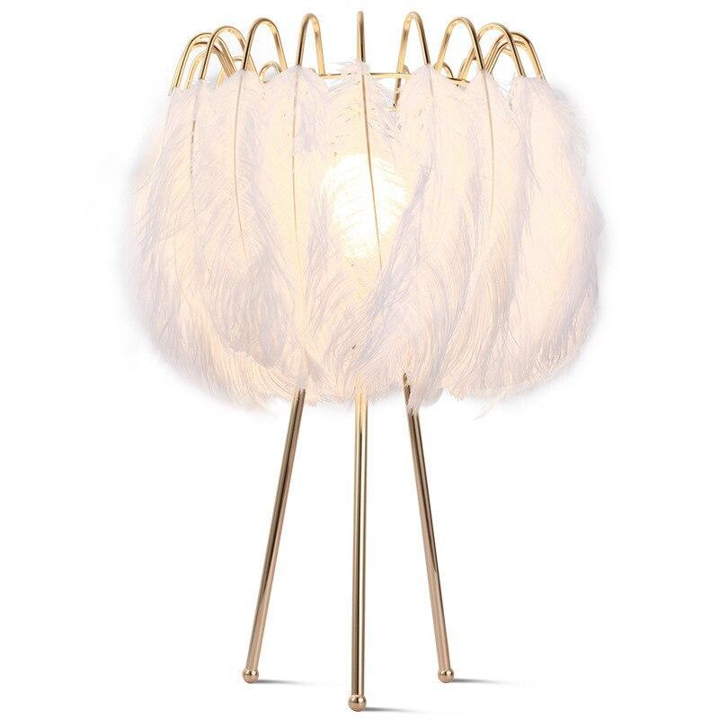 Fillena Modern Minimalist Warm Feather Table Lamp - Nordic Side - Feather, Fillena, Lamp, lighting, Mininmalist, Modern, Table, Warm