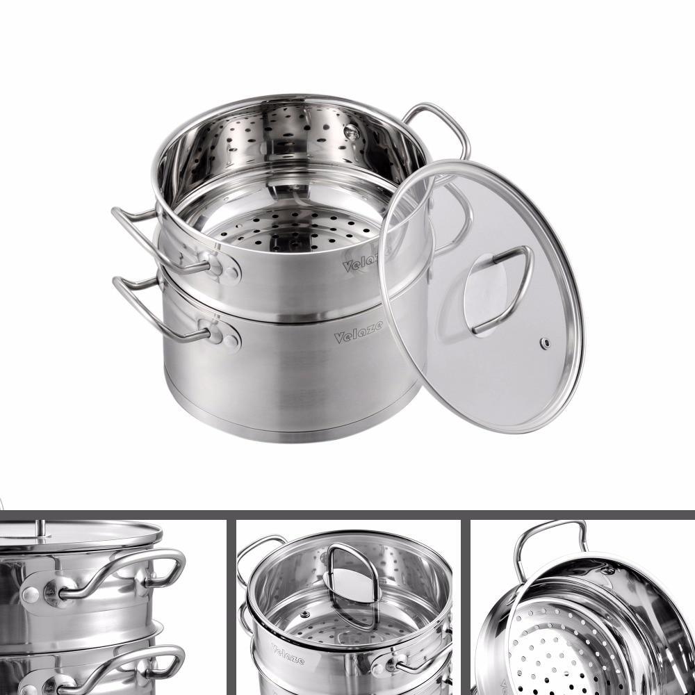 Cookware Set 14 Piece Stainless Steel Kitchen Cooking Pot & Pan Sets,Induction SafeSaucepanCasserolewith Glass lid (Silver) - Nordic Side - 14, Casserole, Cooking, Cookware, Glass, Kitchen, l