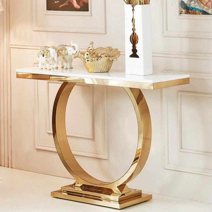 Machu Modern Marble Table - Gold Base