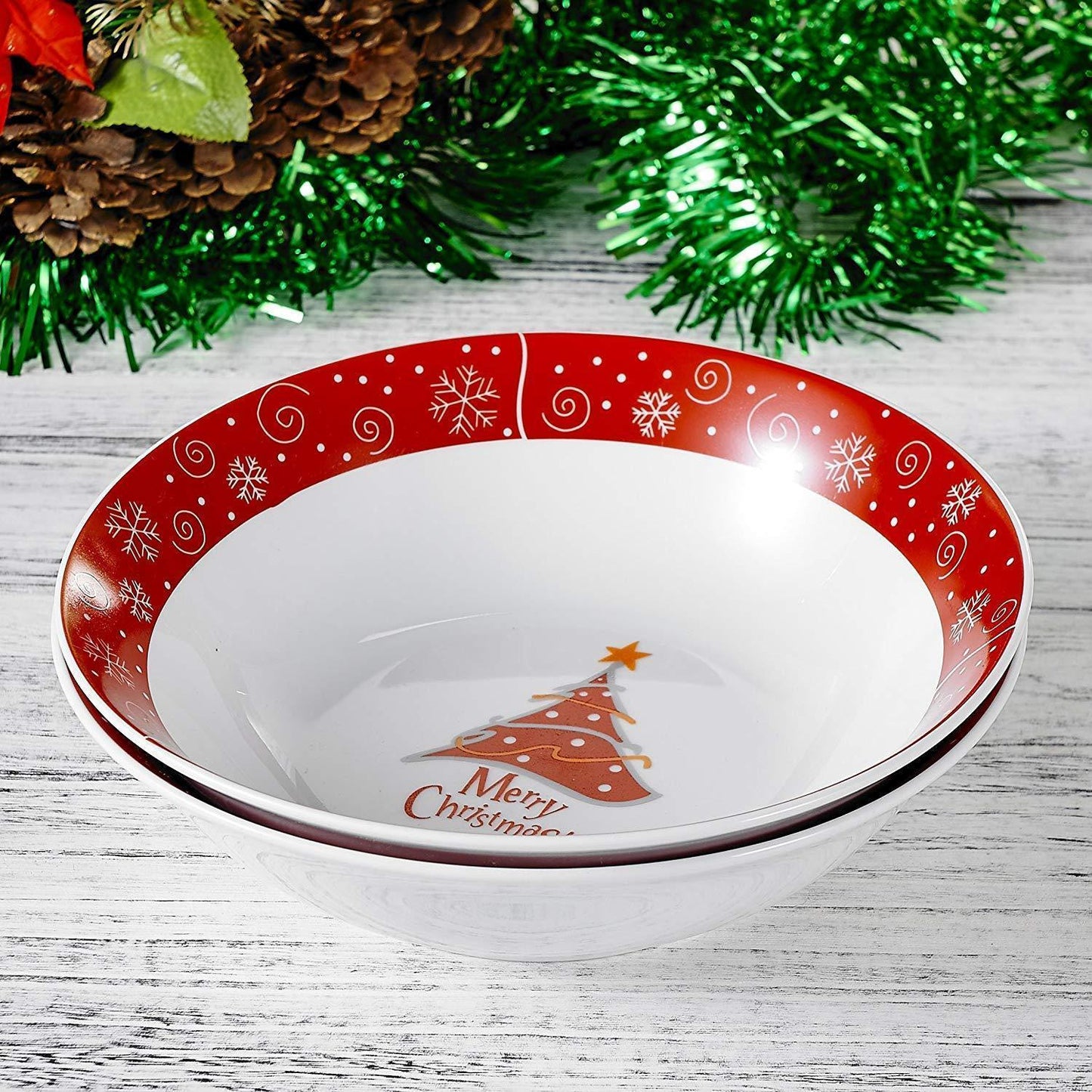 Christmastree Series,  2-Piece Porcelain Bowl Set 1125 ml - Nordic Side - 1125, Bowl, Cereal, Christmas, Christmastree, for, Large, ml, Piece, Porcelain, Salad, Series, Service, Set, Soup, VE