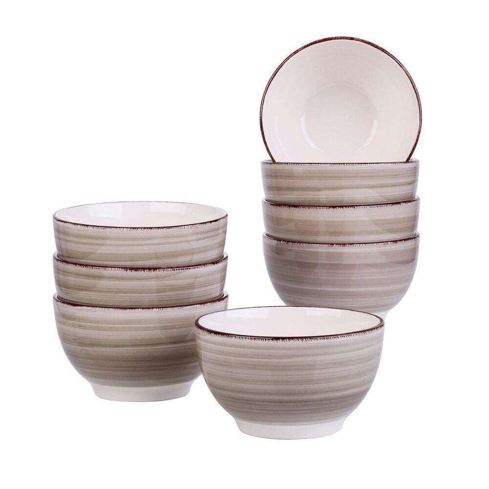 Bella-C 4/8/12-Piece 750ML Porcelain Vintage Handpainted Ceramic Bowl Set - Nordic Side - 4812, 750, BellaC, Bowl, Ceramic, Handpainted, Large, ML, Piece, Porcelain, Serving, Set, SoupMixingF