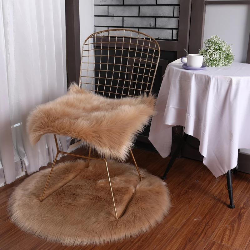 Luxury Soft SheepSkin Fluffy Chair Cover - Nordic Side - 