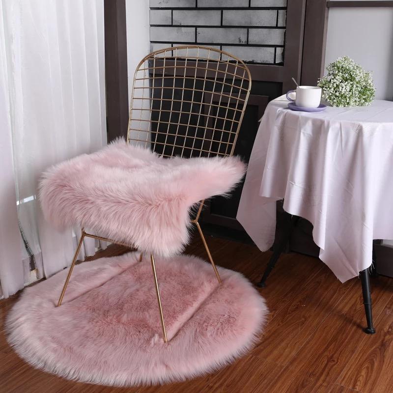 Luxury Soft SheepSkin Fluffy Chair Cover - Nordic Side - 