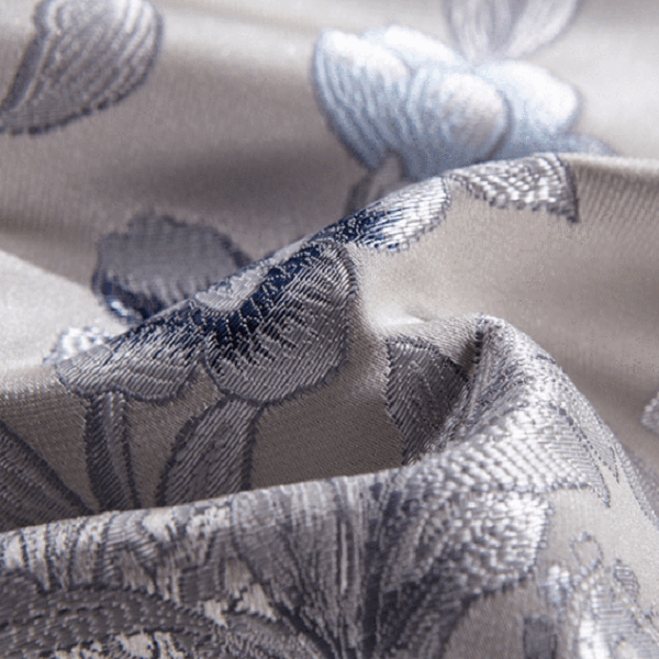 Impero Blue Silver Silk Cotton Jacquard Luxury Chinese Duvet Cover Set - Nordic Side - amazing, architecture, arcitecture, art, artist, ashley furniture near me, beautiful, bobs furniture out