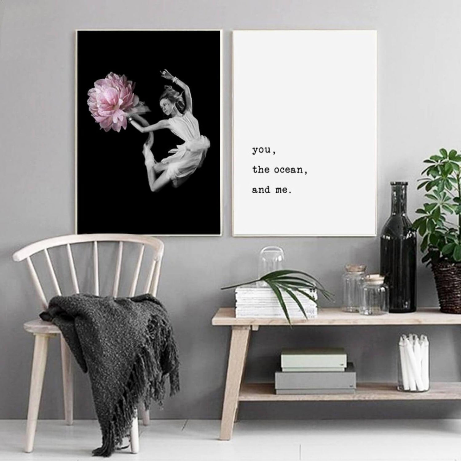 Jumping With Flower Wall Art - Nordic Side - 