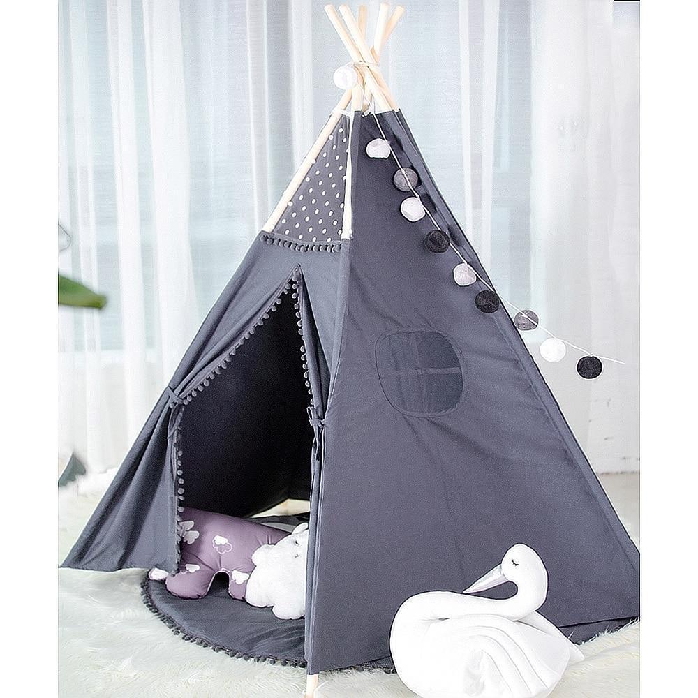 Kids Cotton Teepee Tent - Nordic Side - Bedroom, Decor, Kids, not-hanger