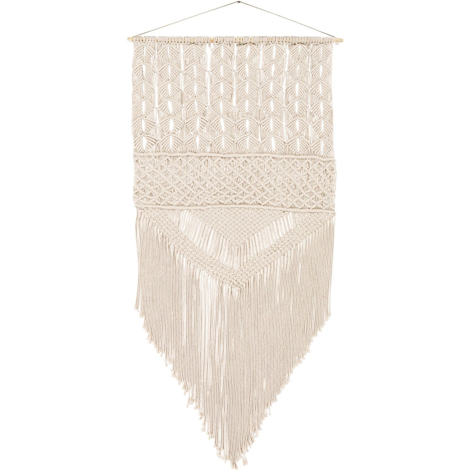 Macrame Woven Wall Tapestry with Fringe - Nordic Side - 