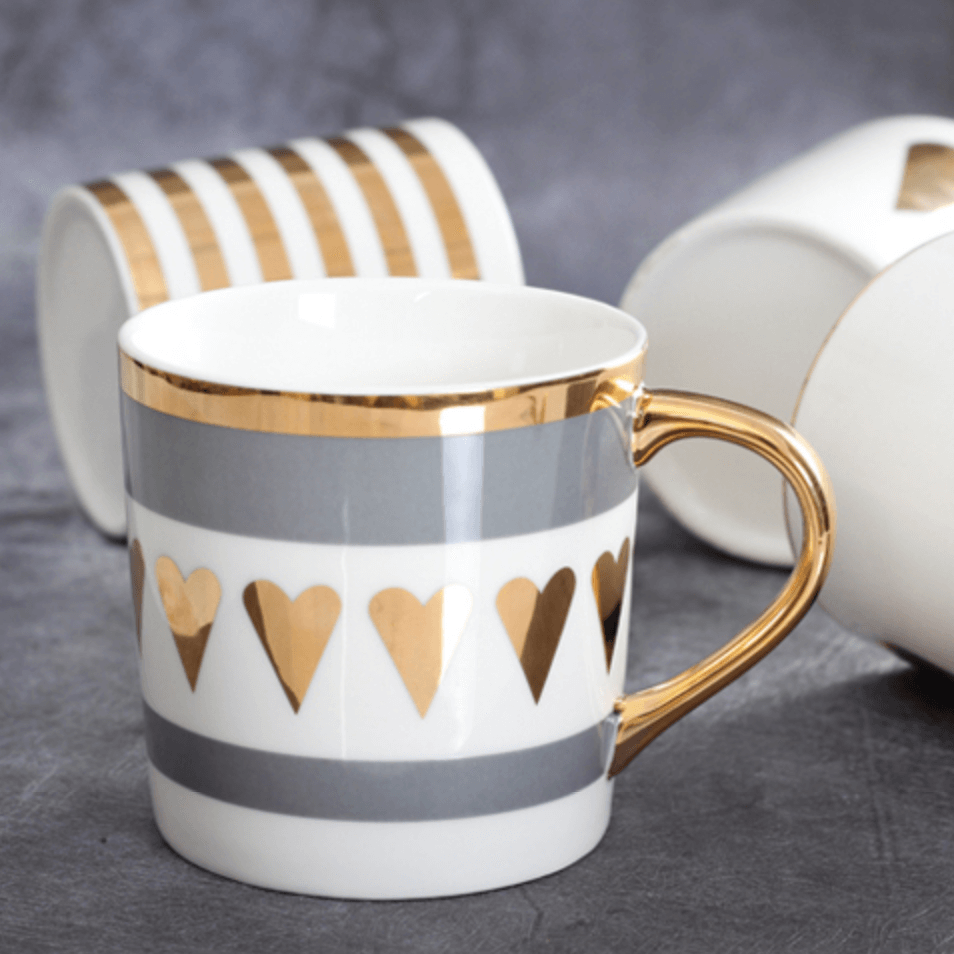 Lovely Gold Ceramic Mugs - Nordic Side - 