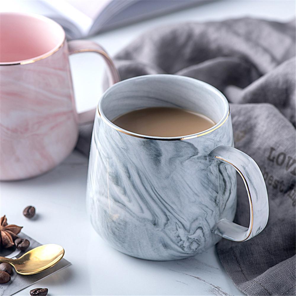 Luxury Marble Pattern Ceramic Mug - Nordic Side - 