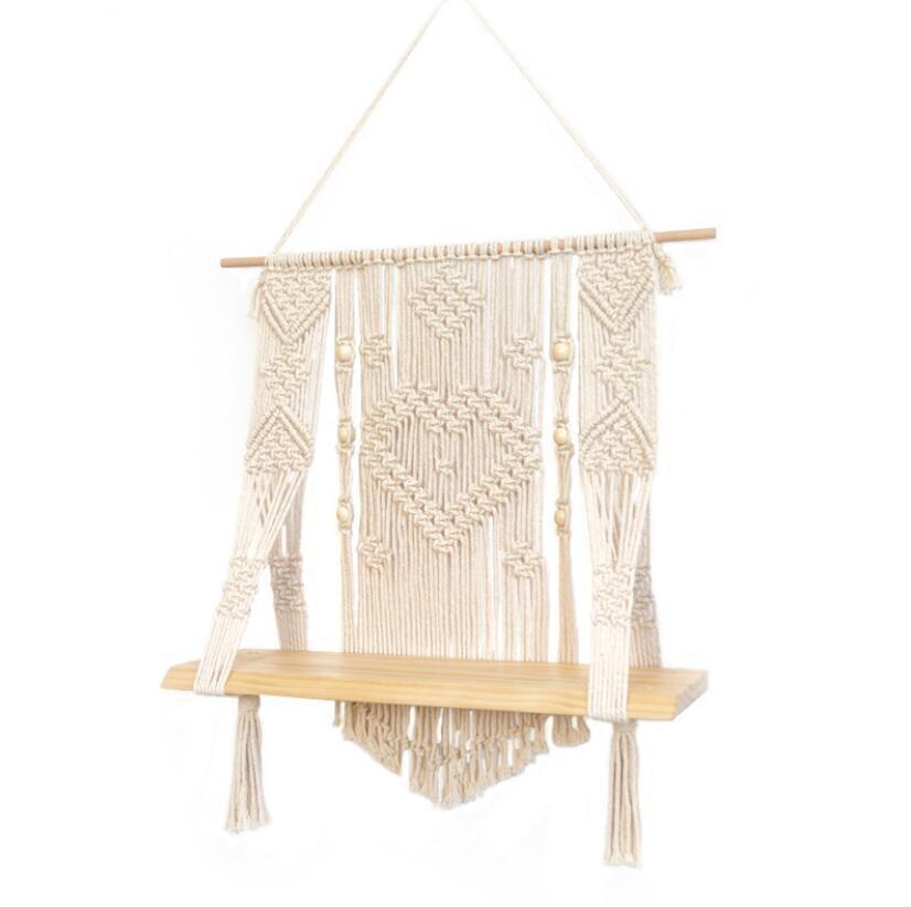 Hand Woven MacramÃ© Hanging Shelf - Nordic Side - Decor, MacramÃ©, not-hanger, Wall Hanging