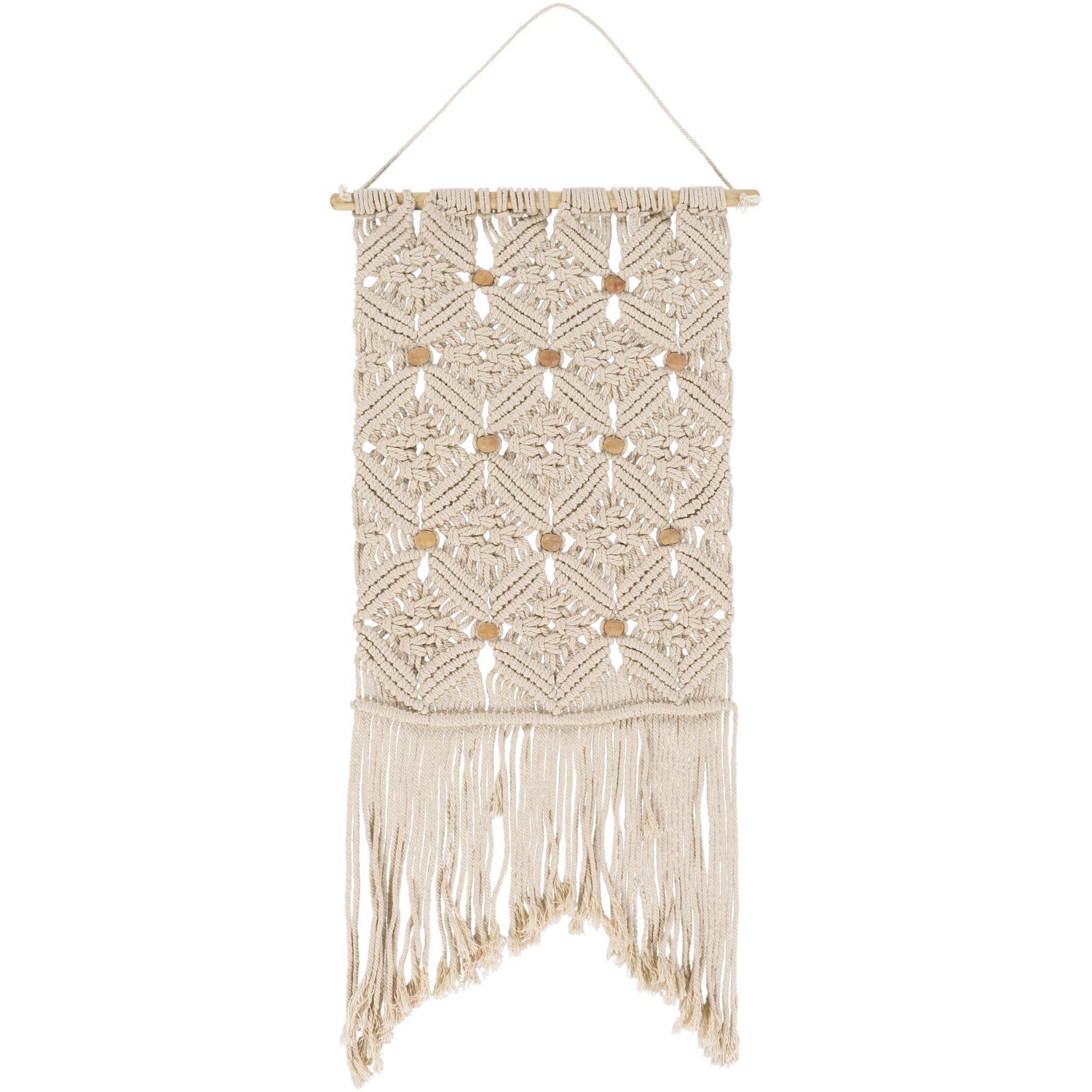 Beaded Macrame Woven Wall Tapestry - Nordic Side - 