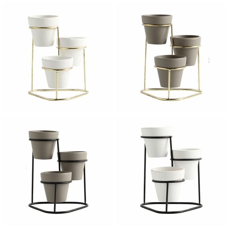 Elora - Modern 3 in 1 Pottery Planters - Nordic Side - Modern Planters